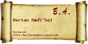Bertan Amábel névjegykártya